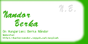 nandor berka business card